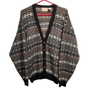 Vintage Paulo Conti Knit Cardigan Wool Blend Oversized Men’s Size Large